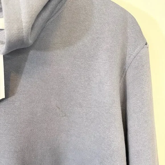 Refuge Cropped Hooded blue Sweatshirt long sleeve nwt Size M - Picture 3 of 9